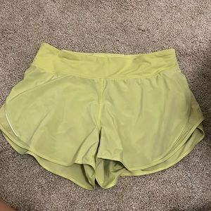 yellow high waist real quick lululemon shorts